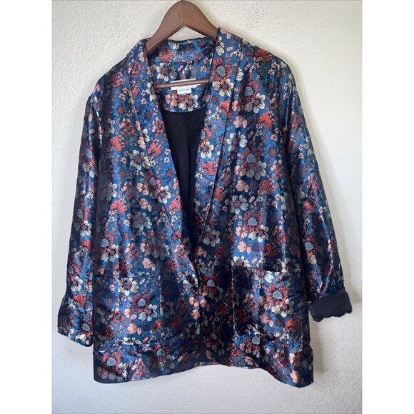 Molly Bracken Jackets & Blazers - Molly Bracken Premium Floral Metallic Retro Blazer Jacket Medium Women Long City